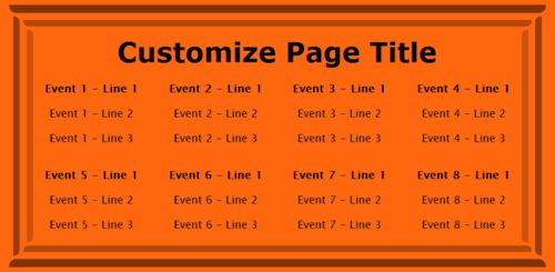 8 Events / Schedules in Orange color