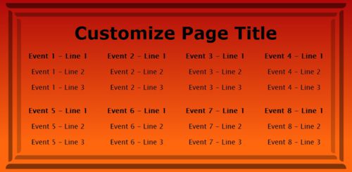 8 Events / Schedules in Orange color