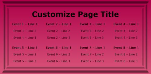 8 Events / Schedules in Pink color