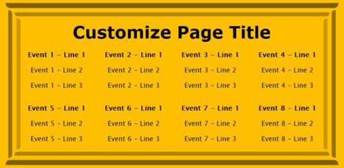 8 Events / Schedules in Yellow color