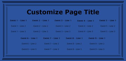 9 Events / Schedules in Blue color