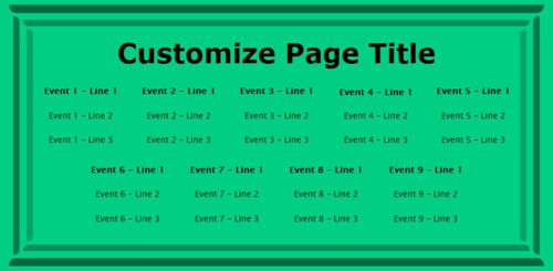 9 Events / Schedules in Green color
