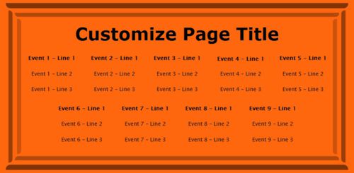 9 Events / Schedules in Orange color