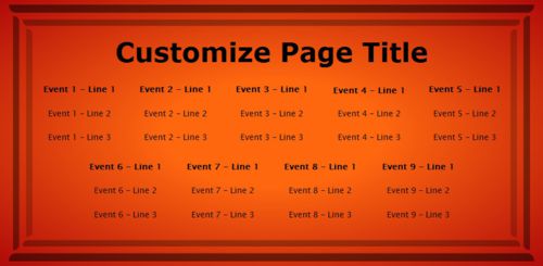 9 Events / Schedules in Orange color