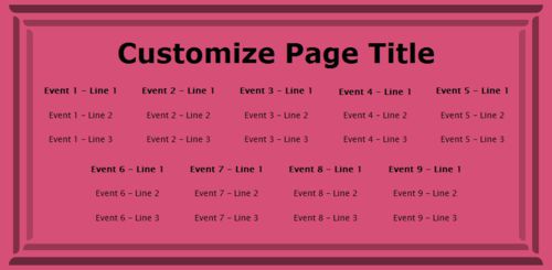 9 Events / Schedules in Pink color