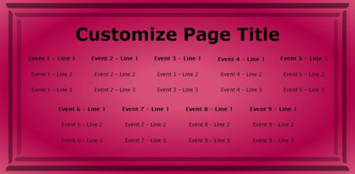 9 Events / Schedules in Pink color
