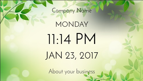 Date and Time With Company Name - Seasonal in Spring color
