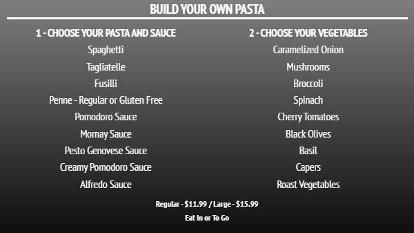 Build Your Own Menu - Elegant - 20 Items in Black color