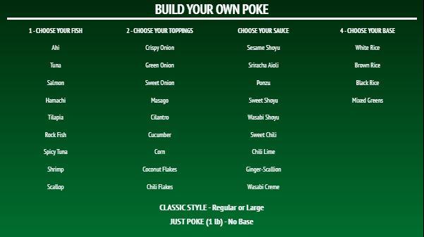 Build Your Own Menu - Elegant - 40 Items in Green color