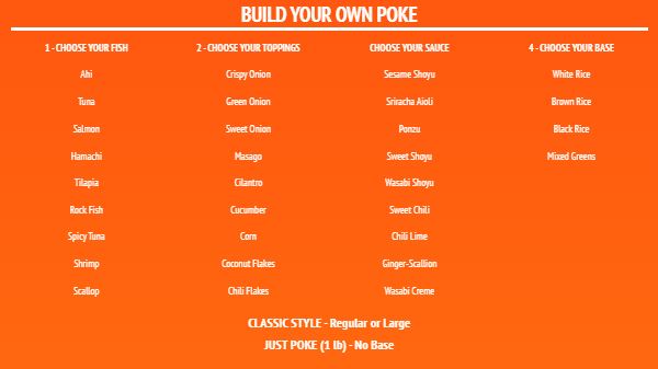 Build Your Own Menu - Elegant - 40 Items in Orange color