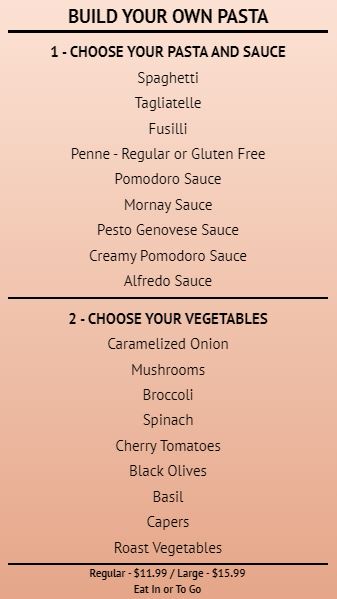 Build Your Own - Menu Board - 20 Items in Orange color