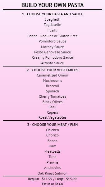 Build Your Own - Menu Board - 30 Items in Pink color