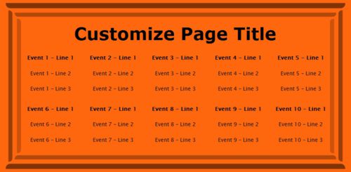10 Events / Schedules in Orange color