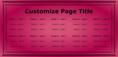 10 Events / Schedules in Pink color