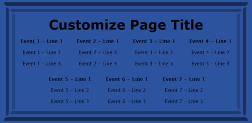 7 Events / Schedules in Blue color