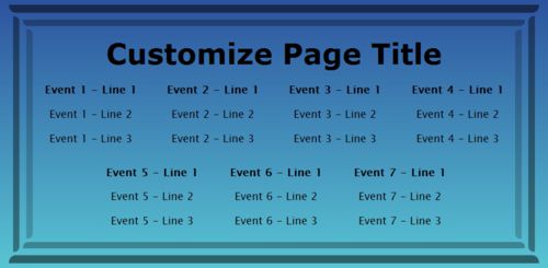 7 Events / Schedules in Blue color