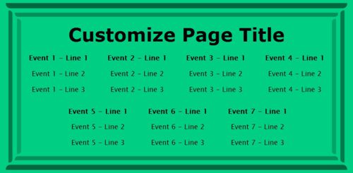 7 Events / Schedules in Green color