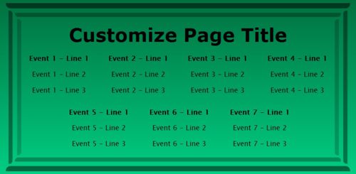 7 Events / Schedules in Green color