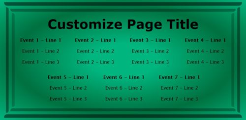 7 Events / Schedules in Green color