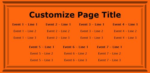 7 Events / Schedules in Orange color