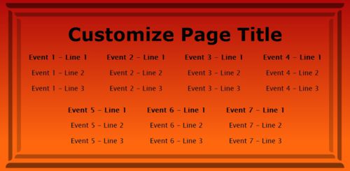 7 Events / Schedules in Orange color