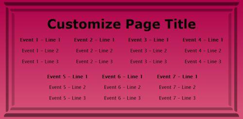 7 Events / Schedules in Pink color