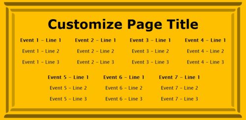 7 Events / Schedules in Yellow color
