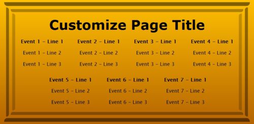 7 Events / Schedules in Yellow color