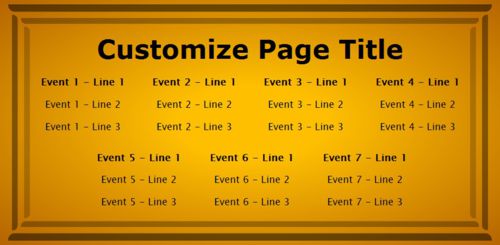 7 Events / Schedules in Yellow color
