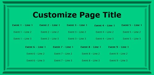 9 Events / Schedules in Green color