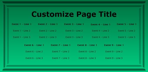 9 Events / Schedules in Green color