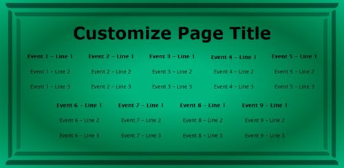 9 Events / Schedules in Green color