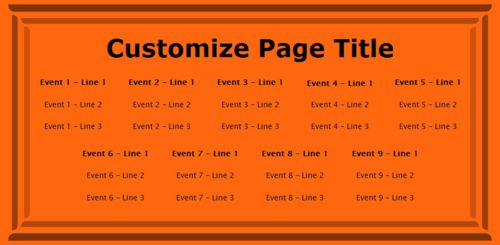 9 Events / Schedules in Orange color