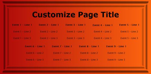 9 Events / Schedules in Orange color