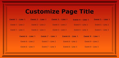 9 Events / Schedules in Orange color