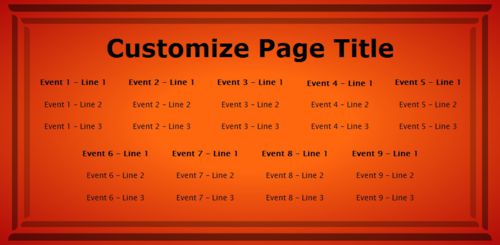9 Events / Schedules in Orange color