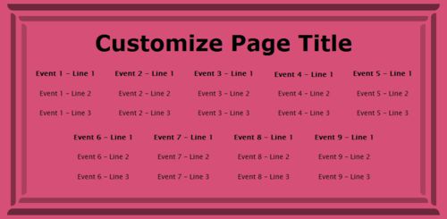 9 Events / Schedules in Pink color
