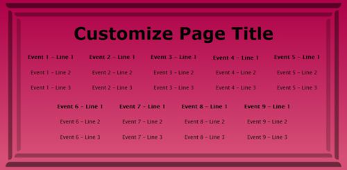 9 Events / Schedules in Pink color