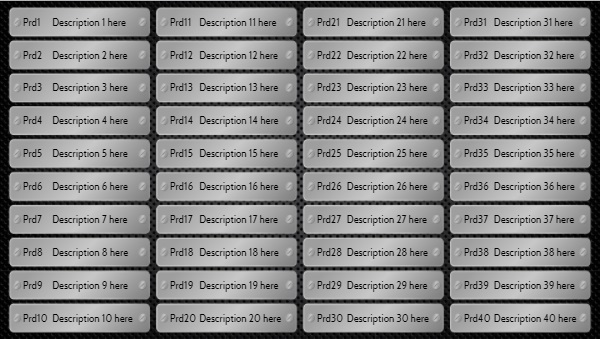 Directory Listing - Metal Design - 40 Items in White color