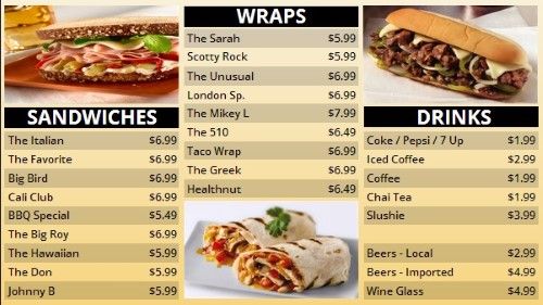 Allen Restaurant Menu Board Supplier